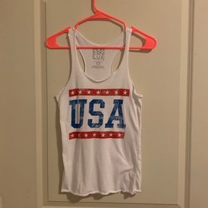 White USA tank